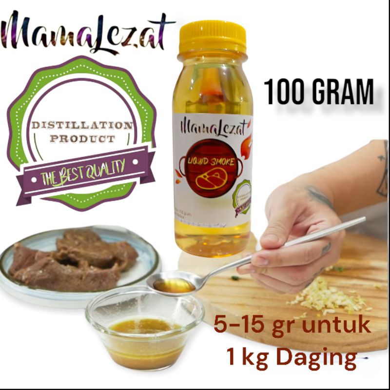 

MamaLezat Destill Liquid Smoky Flavor 100 gram - Bumbu Aroma BBQ/Panggang/Bakar Asap Cair Destilasi Seasoning Smoke Oil Flavor Asap Perasa Perisa Asap Barbekiu Sei Yakitori Food Grade