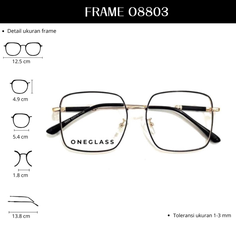 𝗢𝗻𝗲𝗴𝗹𝗮𝘀𝘀 - Frame Kacamata O8803 Besi Unisex