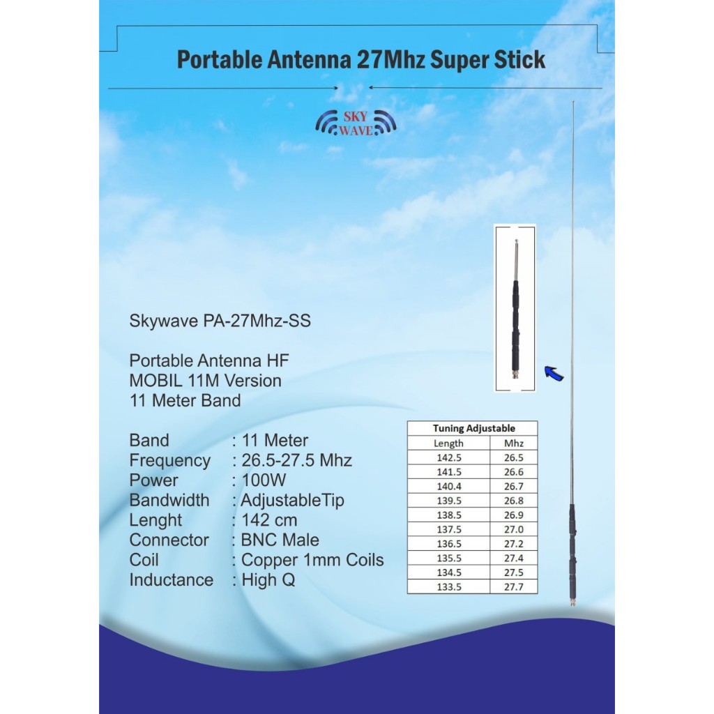Antenna radio CB HT BNC Antenna HF Telescopic11 meter band 27mhz Portable 100 Watt