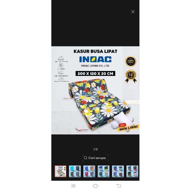 INOAC Kasur Busa Lipat Kursi Bunga dan Geruling