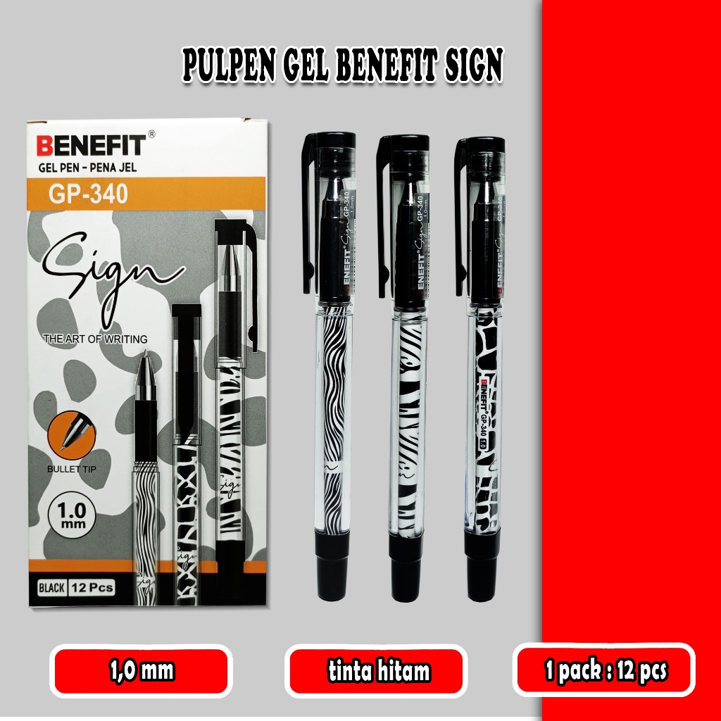 

pulpen gel benefit sign 1.0 mm / 1 pack / 12 pcs