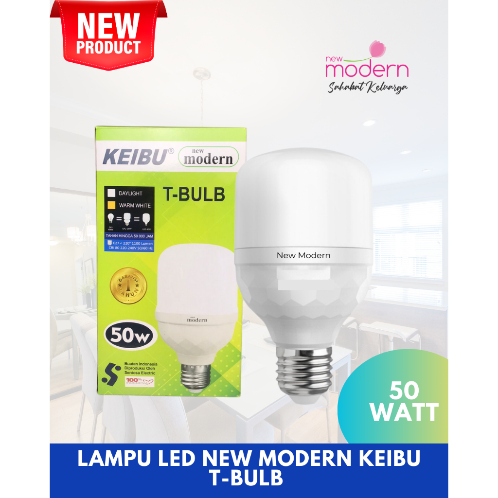 Lampu LED T Bulb 50 Watt New Modern Hemat Listrik