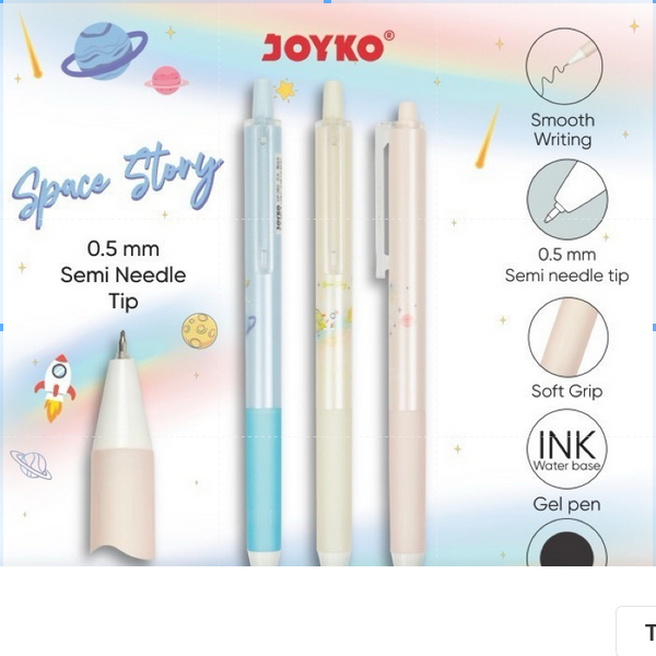 

( 1 PACK ) Gel Pen Pulpen Pena Joyko GP-382 Space Story 0.5 mm 1 PACK ISI 12 BIJI