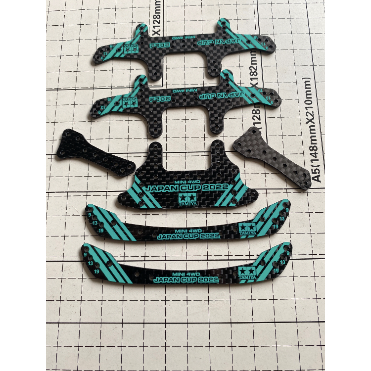 Rep Bemper Tamiya STO Side Damper HG Carbon SET Japan cup 2022 tipe A (Tanpa Baut)