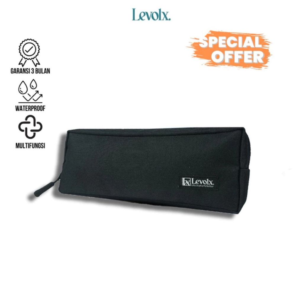 

LEVOLX SNELLS Tas Pencil Pulpen Kantoran Sekolah Pouch Alat Tulis