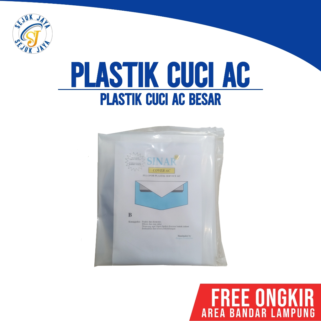 Plastik Service Cuci Ac Cover Ac 1 1/2 Pk - 2 Pk 1Set dengan Selang