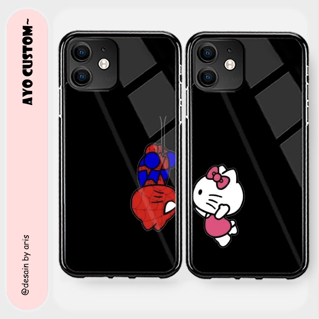 Custom case Couple  SPIDERMAN - Hardcase 2D glossy ready for all type hp....