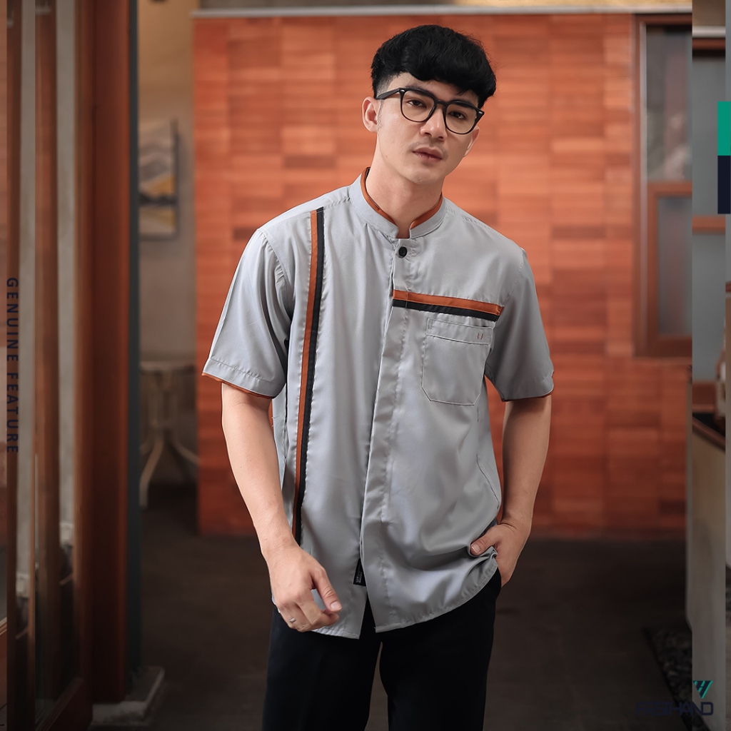 Firsthand Baju Koko Pria Moza Pakaian Muslim Kemeja Koko Lengan Pendek