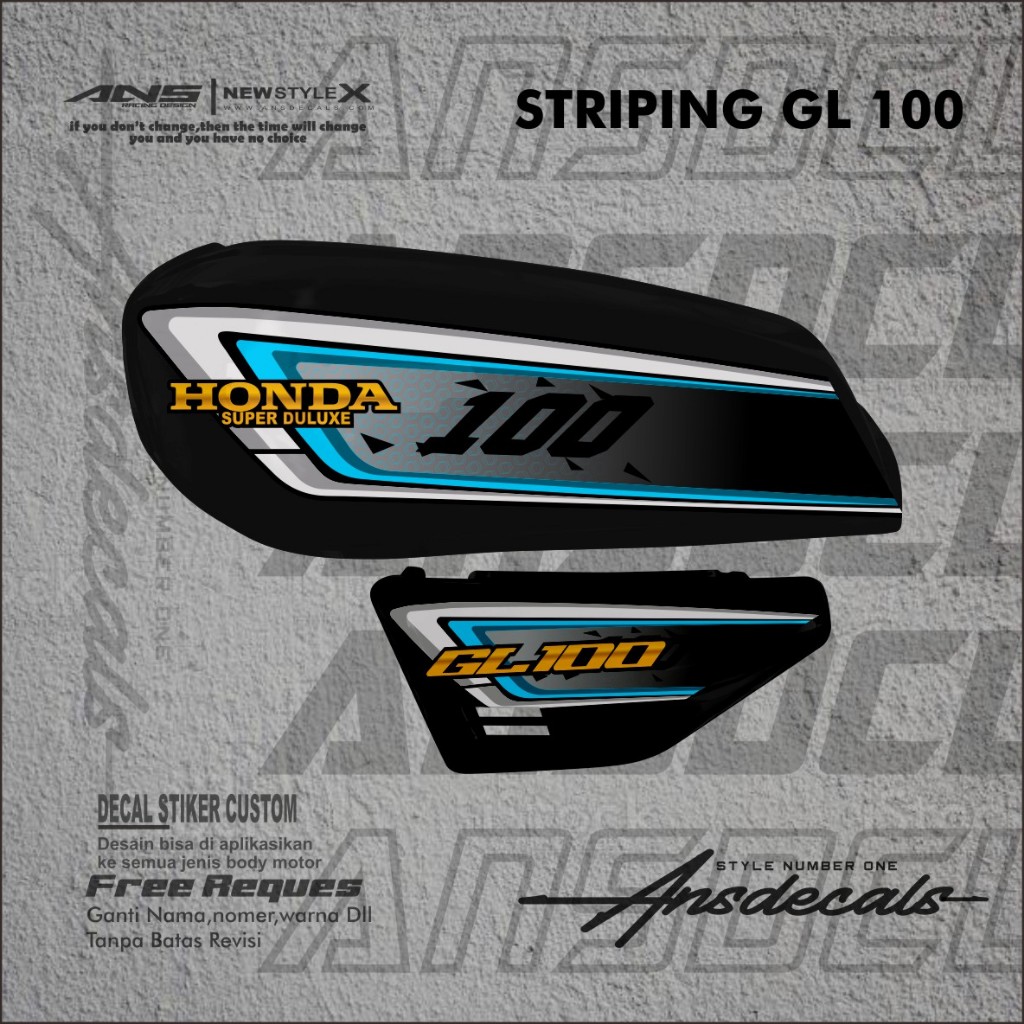 STRIPING STIKER LIS VARIASI HONDA GL 100 GL STRIPING VARIASI HONDA GL 100