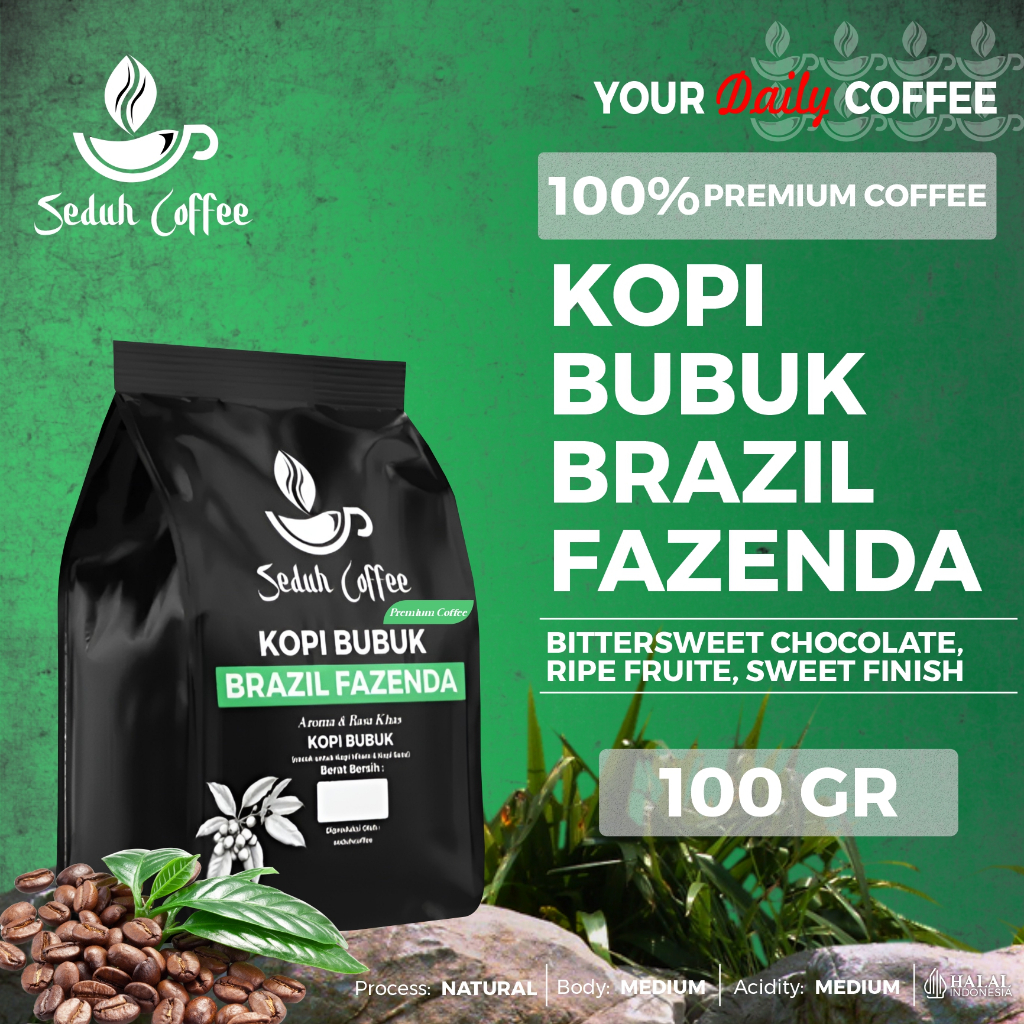 

SEDUH- Bubuk Kopi Bubuk Brazil Fazenda Gilingan Halus 100gr