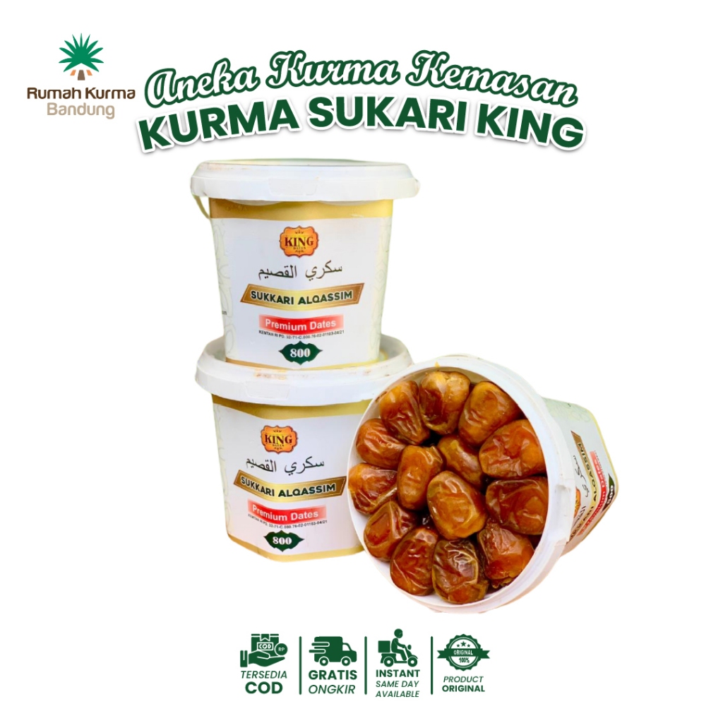 

Kurma Sukari Al Qassim KING Dates Ember 800 Gr