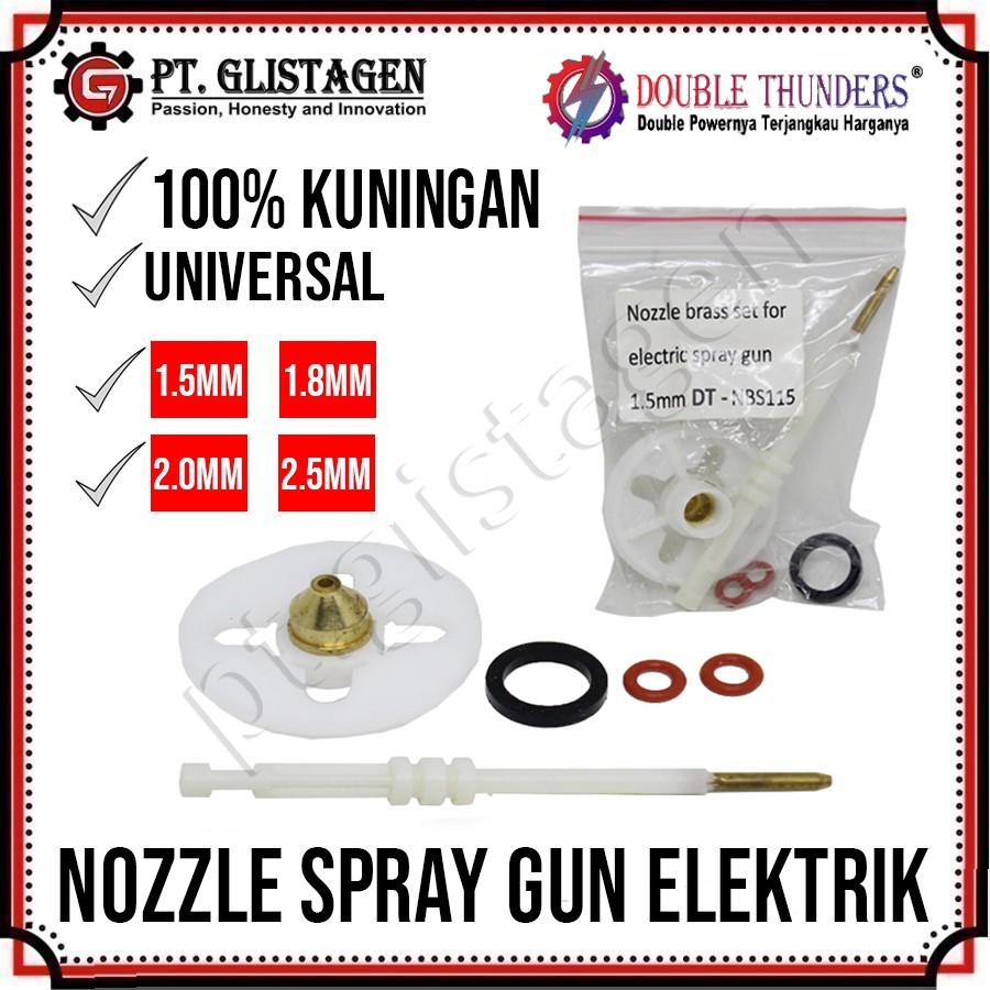 Nozzle Dan Seal Dan Needle Set Kuningan Spray Gun Elektrik Nozle Alat Semprot Cat Minyak HL, NLG, NR