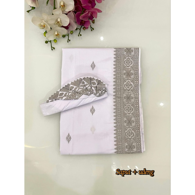saputan + udeng bordir special putih