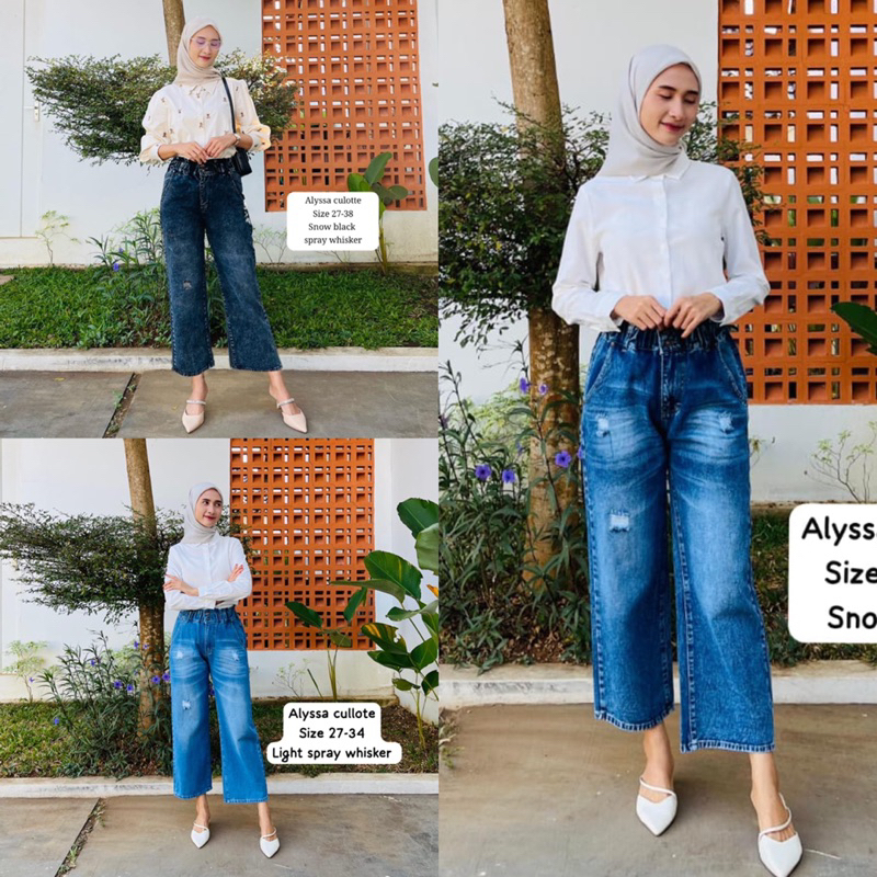 OFFLINE JEANS Celana Kulot Sobek Tidak Tembus size 31-38