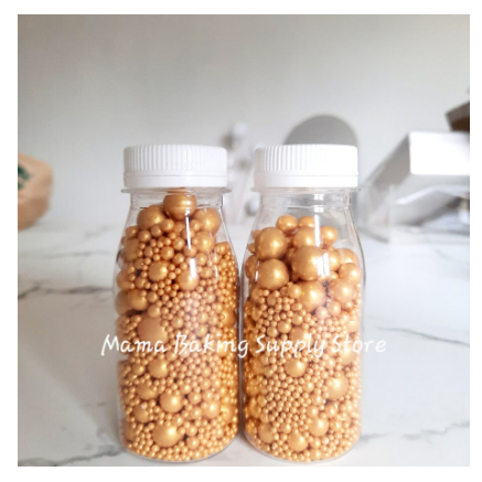 

Edible Sprinkle MIX PEARL GOLD MATTE Mutiara EMAS CAMPUR Topping-+100g