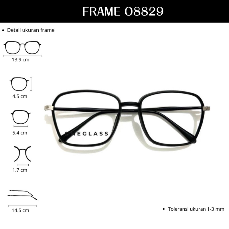 𝗢𝗻𝗲𝗴𝗹𝗮𝘀𝘀 - Frame Kacamata O8829 Perempuan