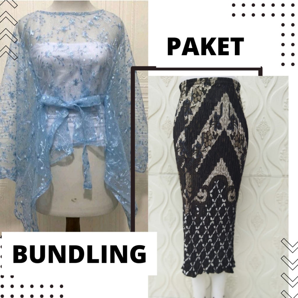 SETELAN STELAN KEBAYA INSTAN MURAH PAKET EKONOMIS BUNDLING 2 plisket TANGGUNG LEBIH MURAH ATASAN BRU