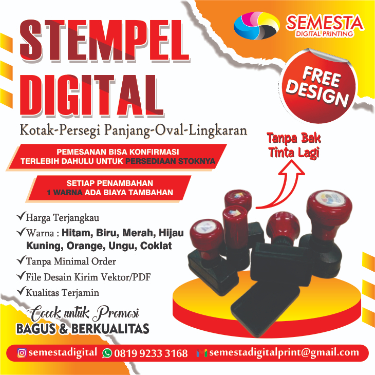 

STEMPEL DIGITAL/OTOMATIS -tanpa bantalan tinta-