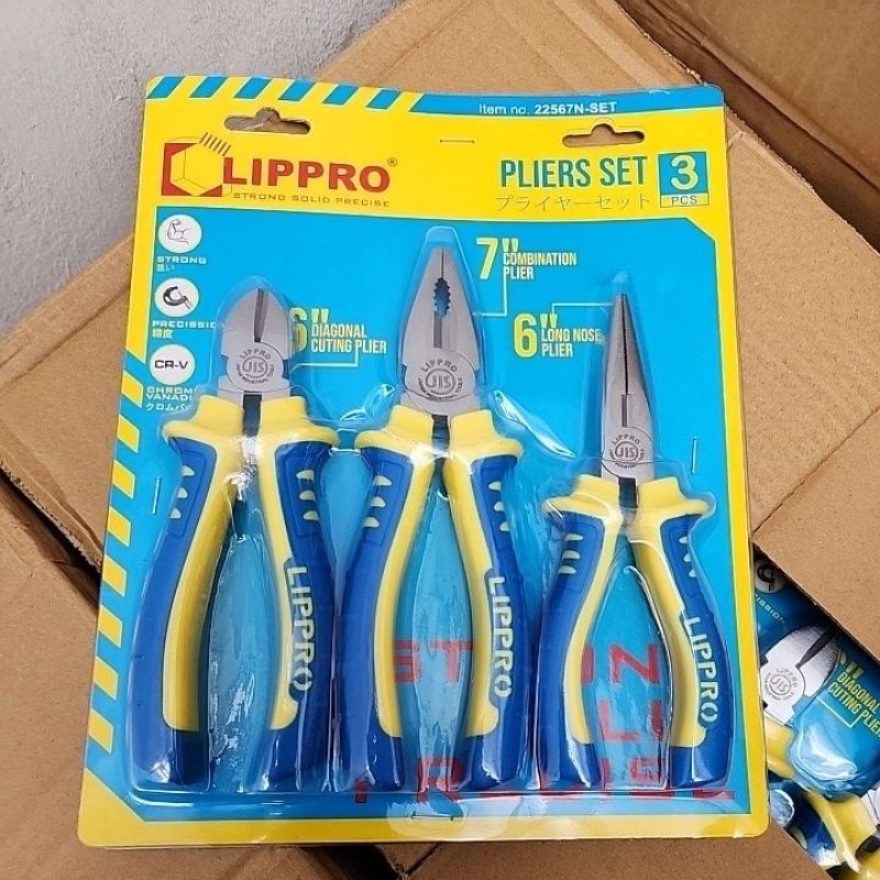 LIPPRO SET TANG KOMBINASI POTONG LANCIP LIPRO HEAVY DUTY PAKET SET TANG LIPRO
