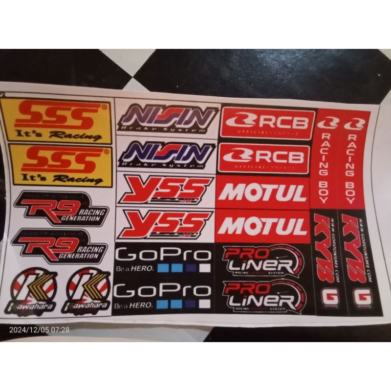 Stiker sponsor sponsor variasi