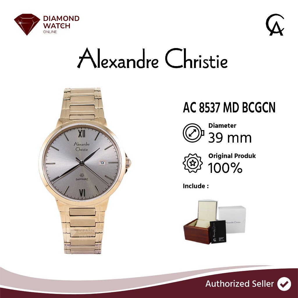 Alexandre Christie Classic AC 8537 MD BCGCN 39mm/6,5mm Soft Rose Gold Dial Stainless Steel Strap