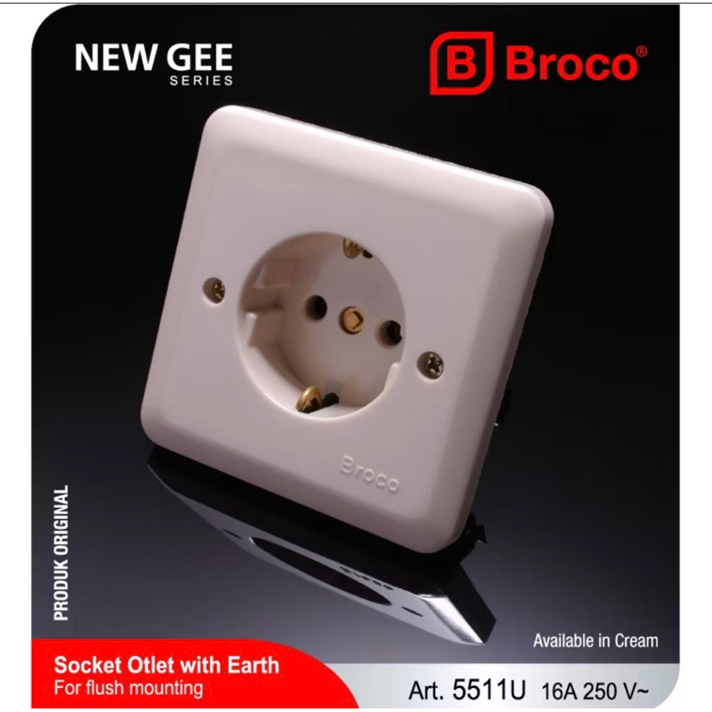 Stop Kontak Broco New Gee / Stop Kontak Broco Model New Gee / Colokan Broco Model New Gee Broco/Brok
