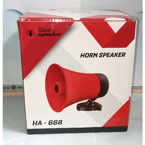 Speaker Toa Black spider HA-668 Horn Buat Jualan keliling Es krim 350 Detik Perekaman 12VBluetooth U
