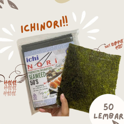 

ICHINORI SUSHI NORI 50 SHEET / SUSHI NORI HALAL (K)