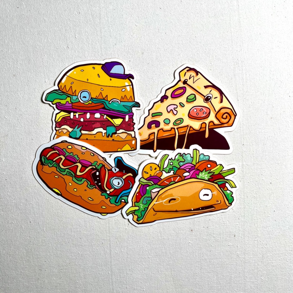 

PROMO!!! HOKGSTUDIO STIKER PACK JUNK FOOD ISI EMPAT LIMITED EDITION