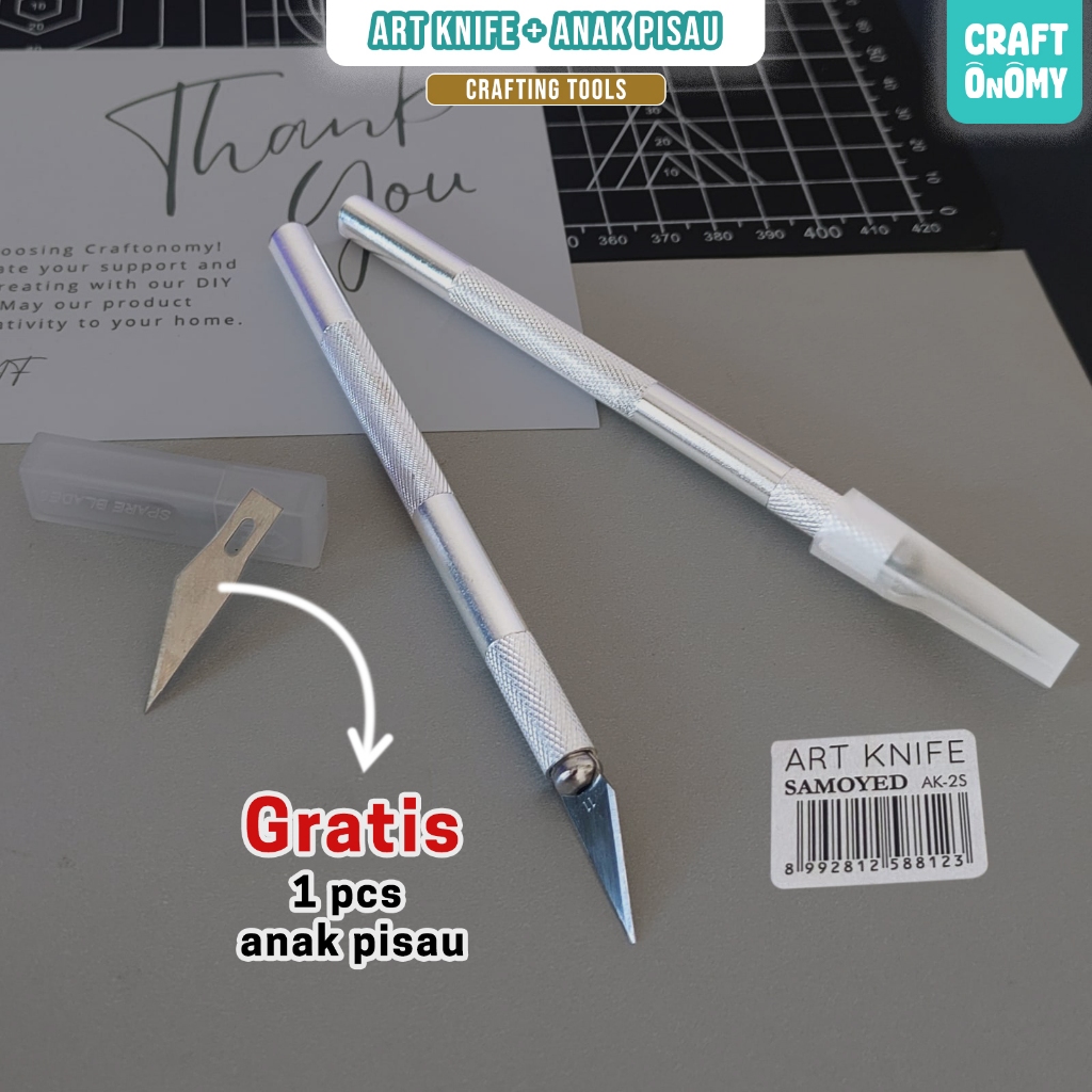 

Art Knife + 1 pcs Anak Pisau – Alat Potong Kertas & Crafting Presisi untuk Papercraft