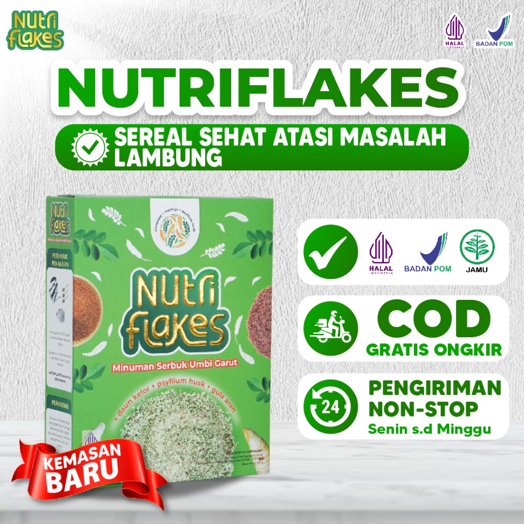 

Nutriflakes Umbi Garut Daun Kelor Turunkan Berat Badan Ampuh Atasi Masalah Asam Lambung Maag GERD