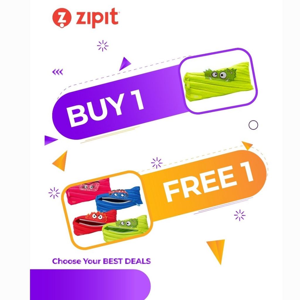 

TWIN PACK (BUY 1 GET 1 FREE) Zipit Talking Monster Pouch - Bright Lime