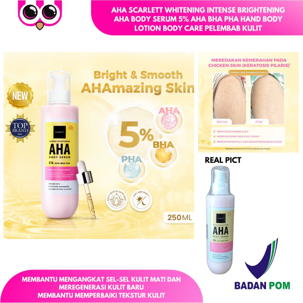 AHA SCARLETT WHITENING INTENSE BRIGHTENING AHA BODY SERUM 5% AHA BHA PHA HAND BODY LOTION BODY CARE 