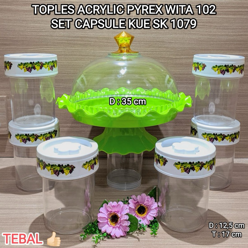 WJ - TOPLES ACRYLIC PYREX WITA 102/103 SET CAPSULE KUE SK 1079