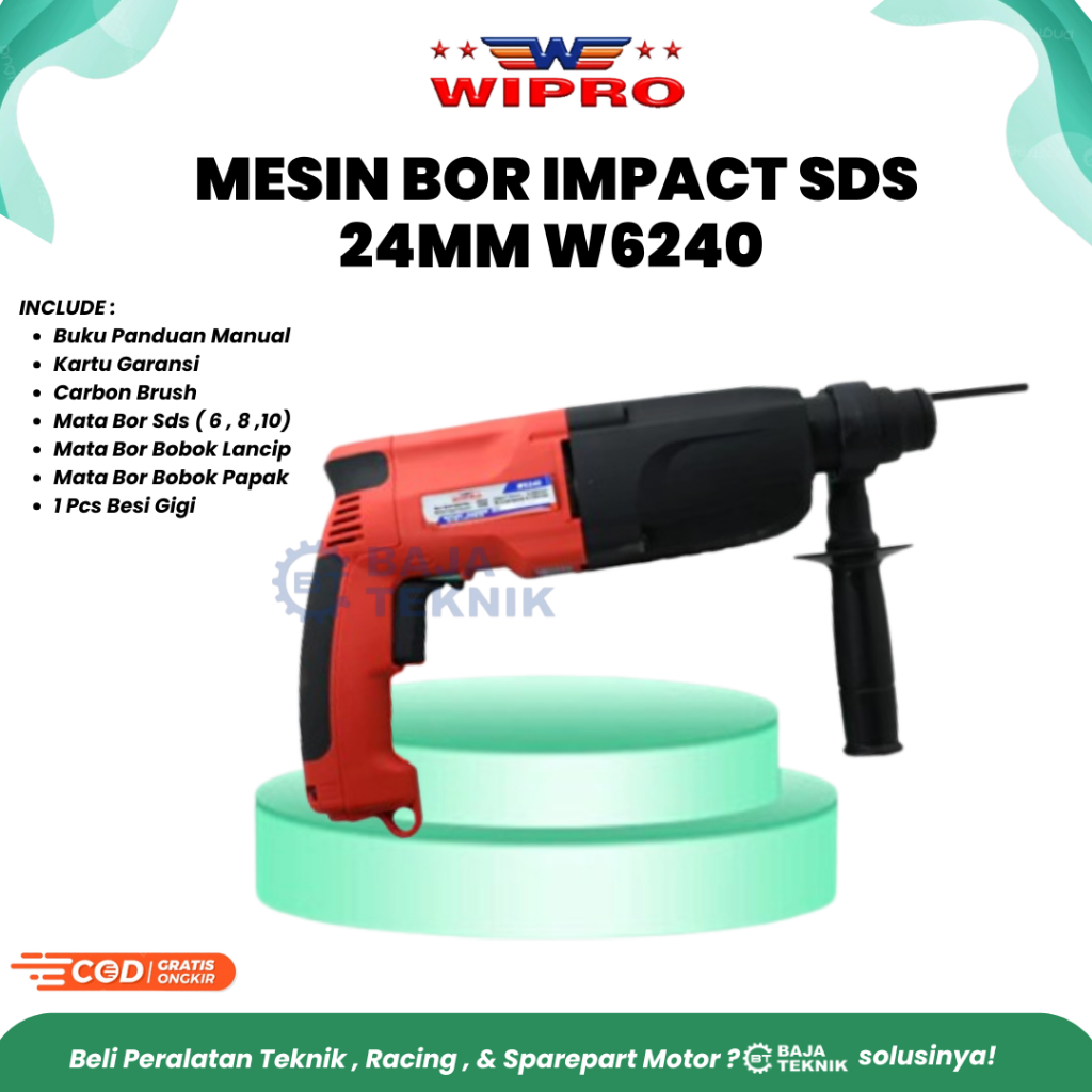 WIPRO BOR LISTRIK IMPACT SDS 24MM W6240 780W | ROTARY HAMMER SDS 24MM W6240 780W