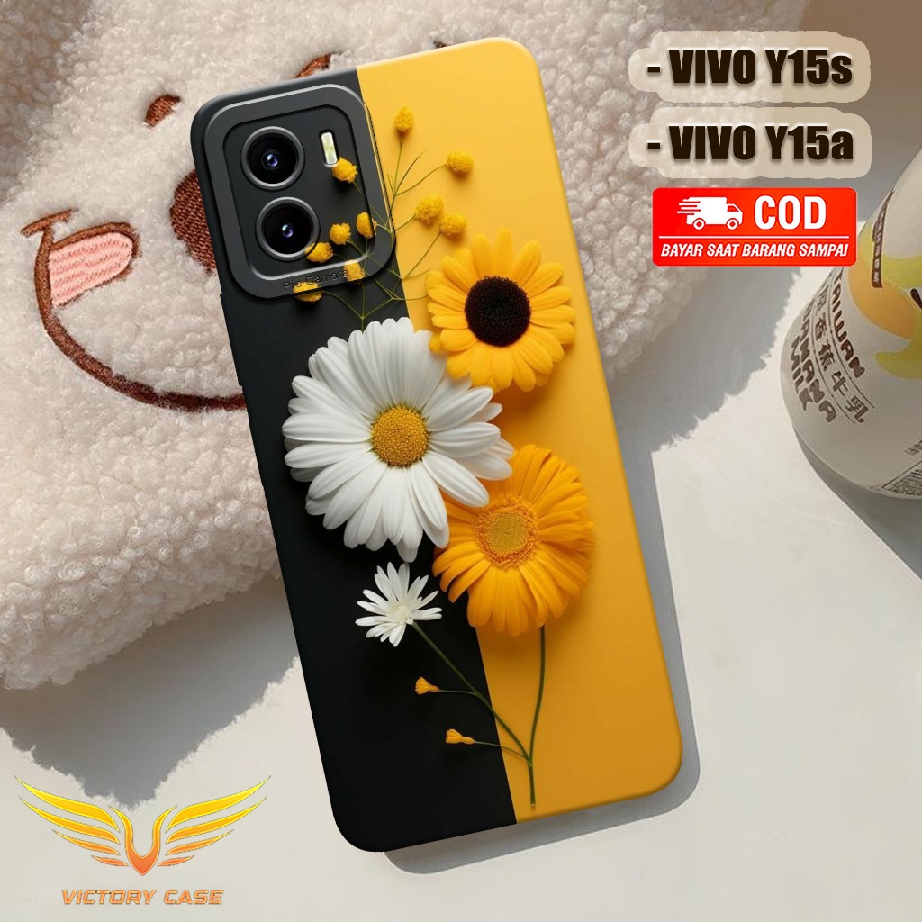 New Bunga Case - Softcase Vivo Y15s / Y15a Terbaru - Case Hp Vivo Y15s / Y15a - Casing Vivo Y15s / Y