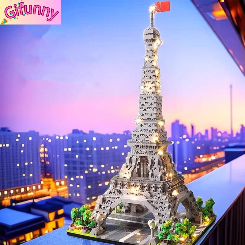 Gifunny DIY Mini Bricks Menara Eiffel & Kapal Titanic, Model Bangunan Lamp Kit Mainan Edukatif Anak 