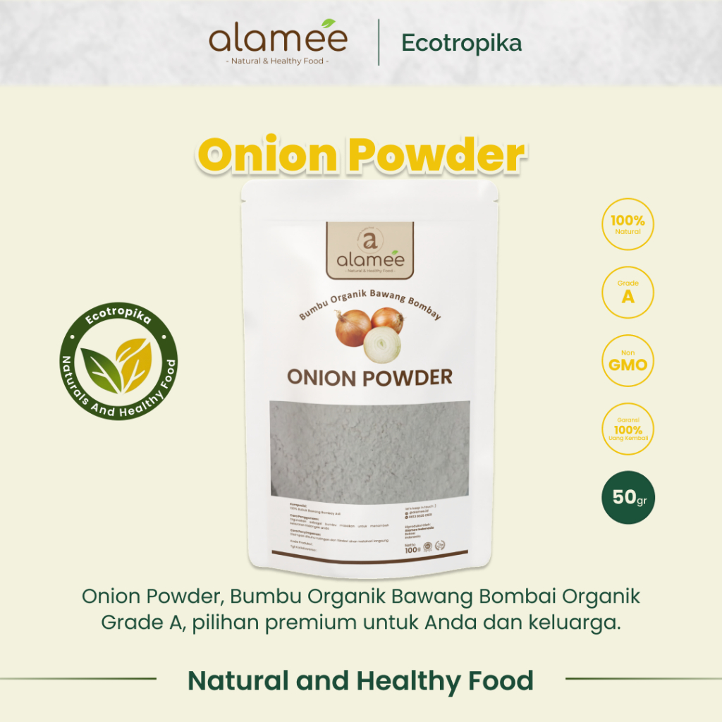 

Bawang Bombay Bubuk Onion Powder Ground Spice Bumbu Bombai Dapur Organik Tanpa Campuran