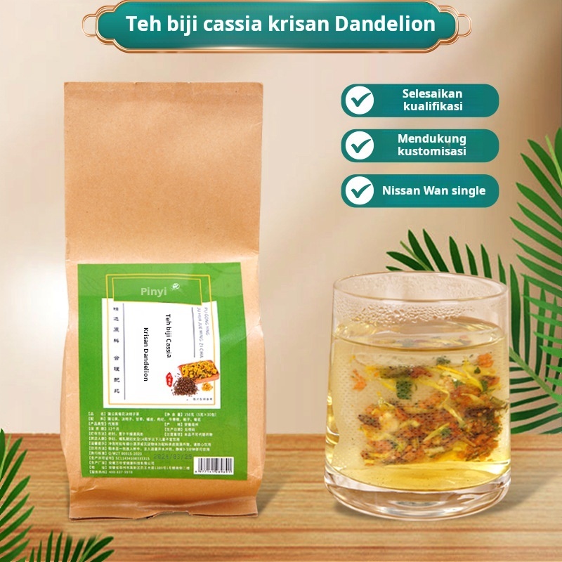 

Krisan, teh biji cassia, wolfberry, honeysuckle, osmanthus, akar burdock, dandelion, teh celup larut malam, teh celup pengganti teh kesehatan