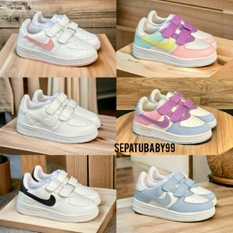 Grosir Sepatu Anak Nike Air Force 1 Multicolor, Sepatu Anak Nike Air Force 1 Full Putih
