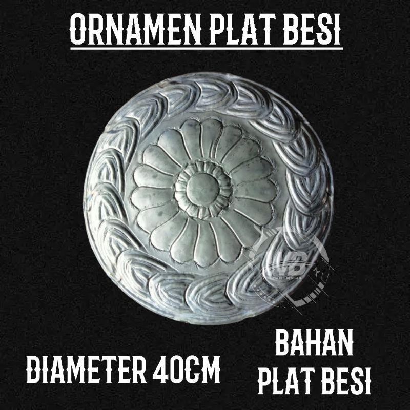 ORNAMEN PLAT BESI 40CM DUA MUKA AKSESORIS PAGAR BESI