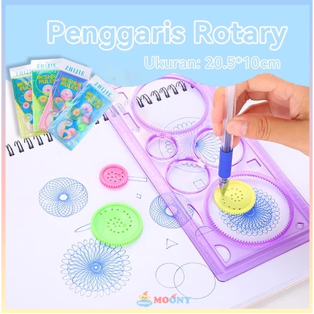 

Penggaris Garisan Rotary Bunga Spirograph Geometrik Ruler Penggaris Rotari Kembang