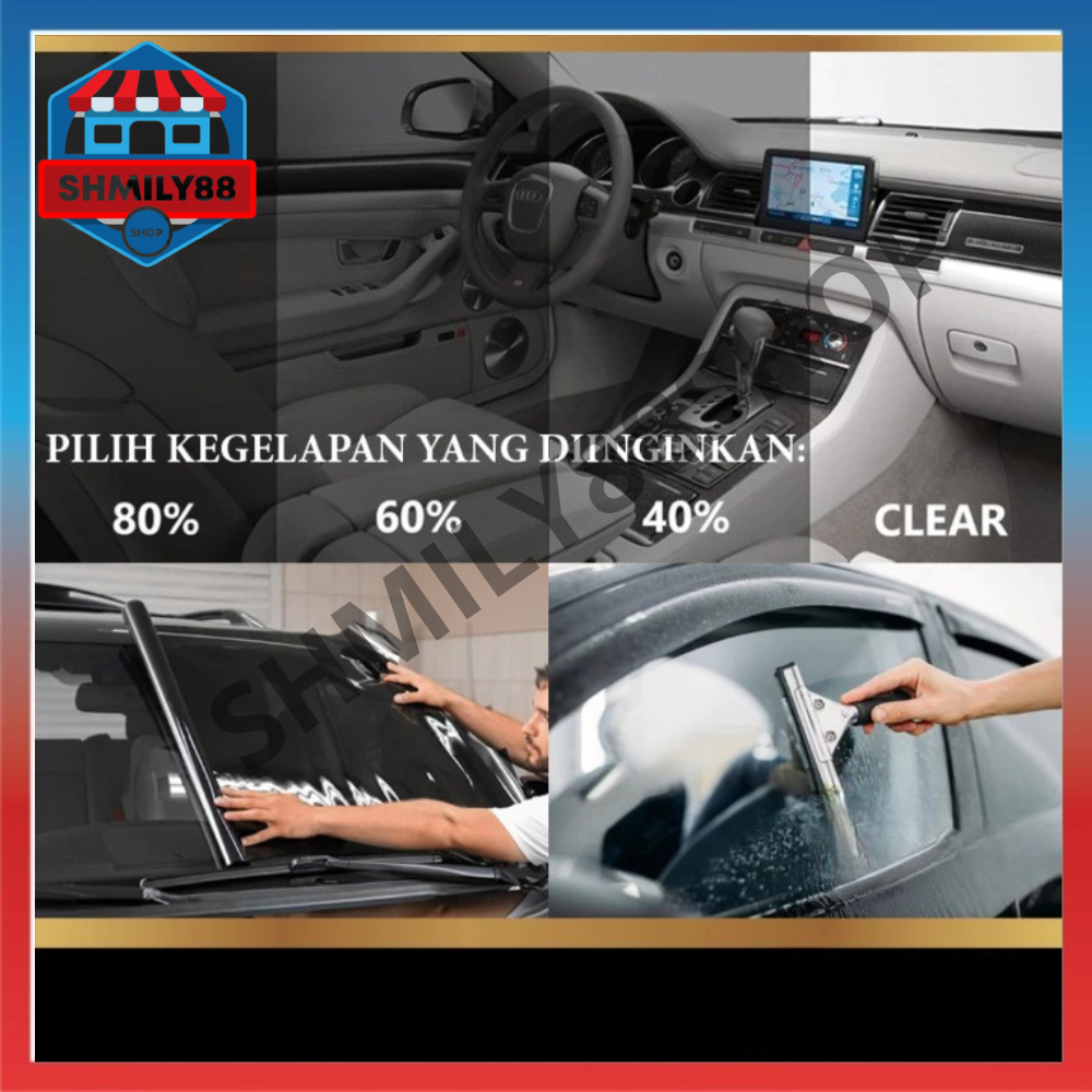 Kaca Film Hitam Sun Control Black Vision 20% - 80% Kaca Film Mobil Gedung Harga 1 Roll