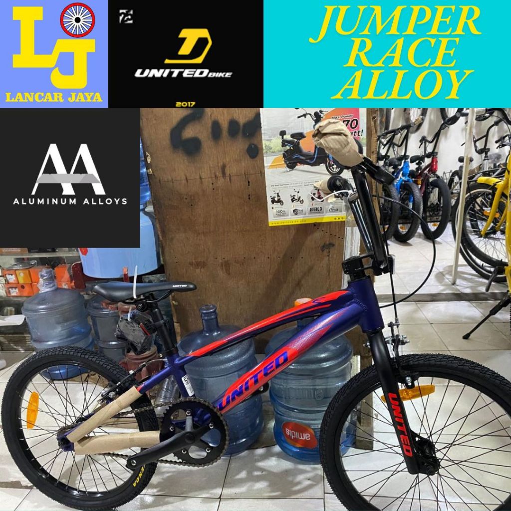 UNITED JUMPER RACE 20" Sepeda BMX Freestyle Balap Anak Cowok Laki Alloy Alumunium Ultralight