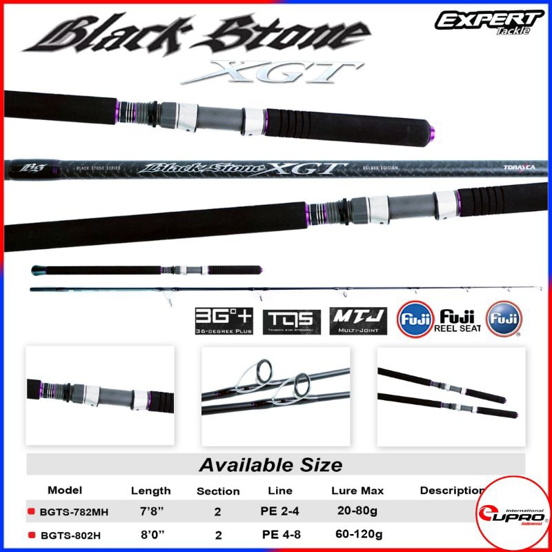 JORAN EXPERT GRAPHITE BLACK STONE XGT DELUXE EDITION POPPING BGTS782MH - BGTS802H SPINNING | LIGHT P