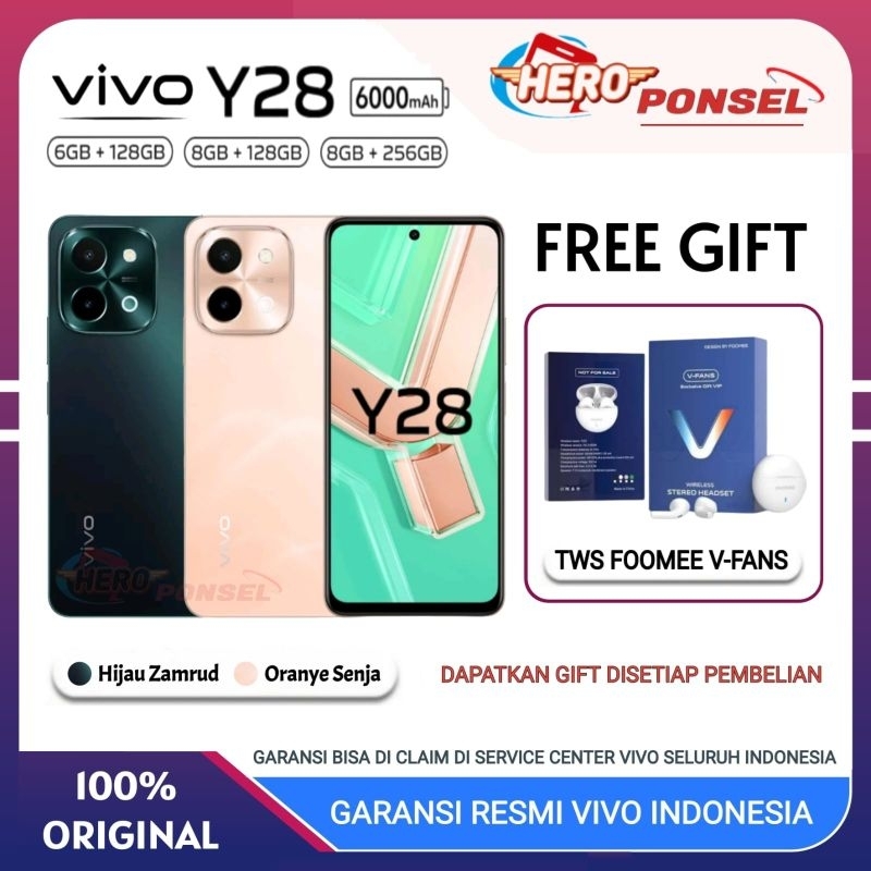 VIVO Y28 NFC RAM 6/128 | VIVO Y28 RAM 8/128 | VIVO Y28 RAM 8/256 GARANSI RESMI VIVO INDONESIA