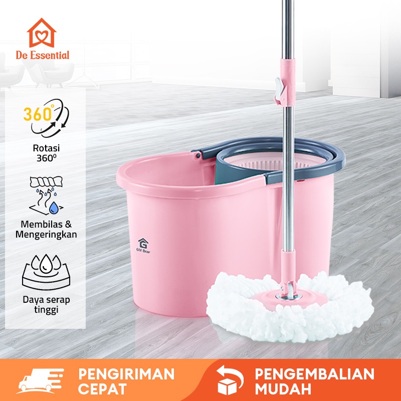De Essential Alat Pel Lantai Peras Otomatis 1752 -  Ultra Mop Aclima Pelan Kain Pel Pink