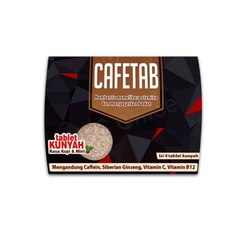 

Cafetab 1 Strip Isi 4 Tablet - Tablet Kunyah Rasa Kopi & Mint