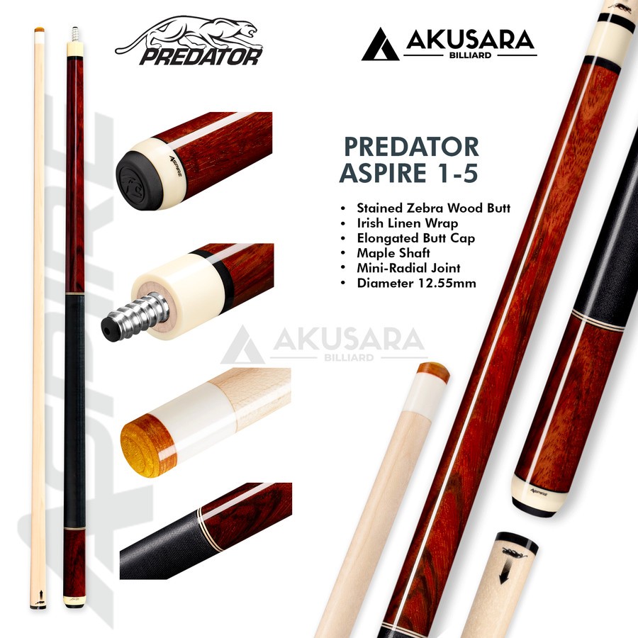 Predator Aspire 1-4  Stik Play Wrap Cue Billiard