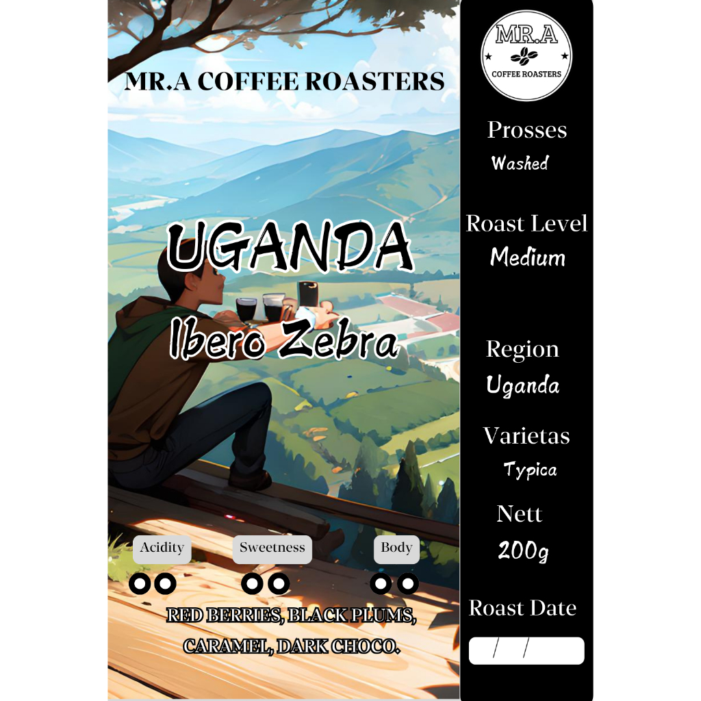 

UGANDA IBERO ZEBRA WASHED, BIJI KOPI,200G,ARABIKA GRADE 1